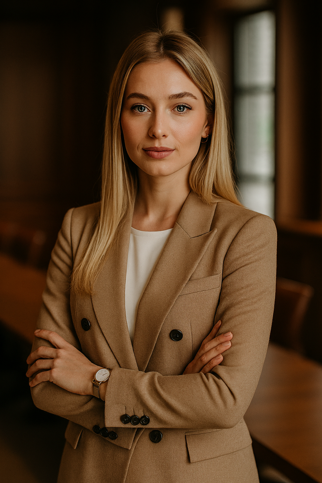 Uma mulher jovem e l